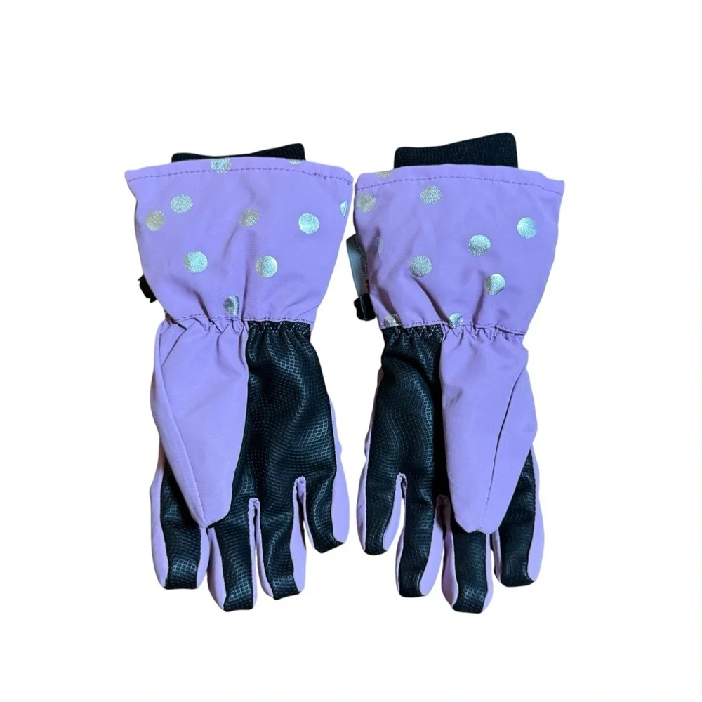 H&M Kids Purple Polka Dot Snow Gloves 3M Thinsulate Winter 4–6Y